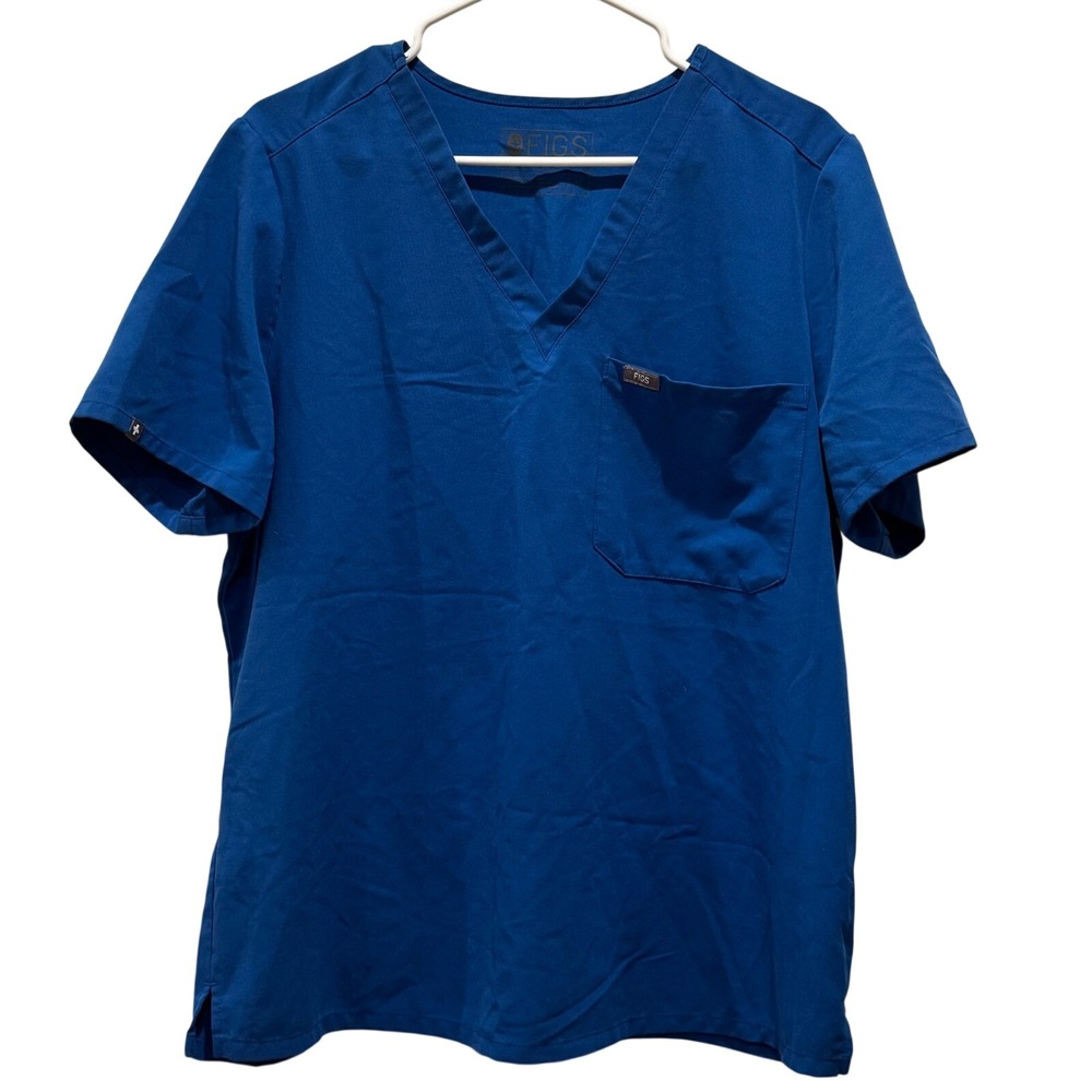 Lot of 2 FIGS Technical Collection Royal Blue V Neck Catarina Scrub Top size XL